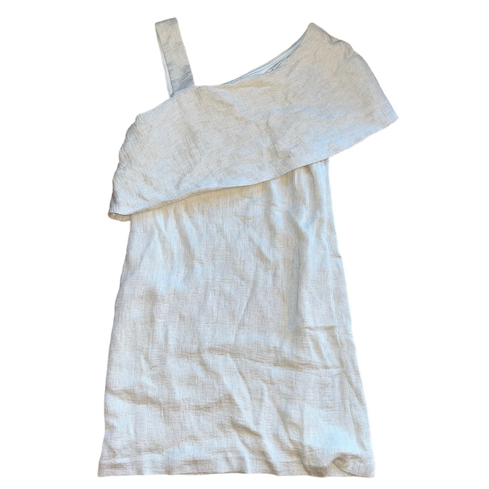 Nic+Zoe one shoulder light beige dress SAMPLE size 6